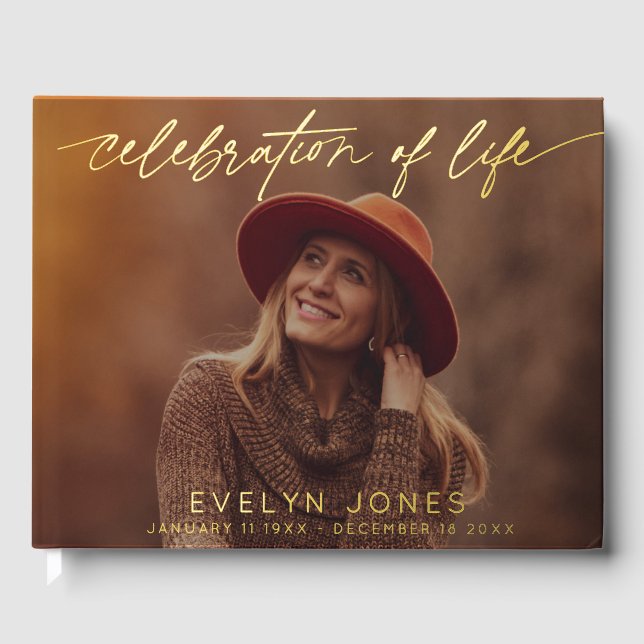 Livre D'or Celebration of Life Script Funeral Photo (Recto)