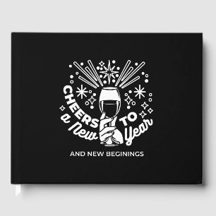 Livre D'or Célébrer les nouveaux débuts Vin Verre Illustratio