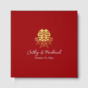 Livre D'or Cercle double bonheur fleur mariage chinois
