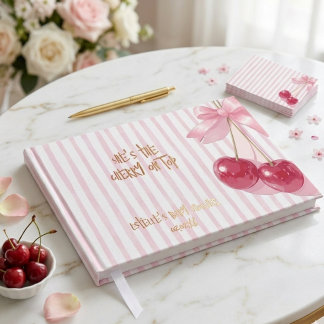 Livre D'or Cerise Rose Rouge Rétro Arc Été Douche