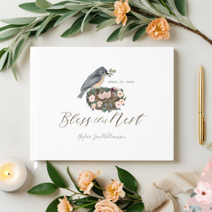 Livre D'or C'est un Baby shower de nid d'oiseaux floraux
