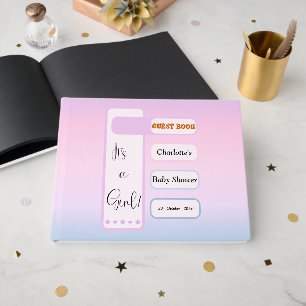 Livre D'or C'est une fille ! Dégradé violet Fête de naissance