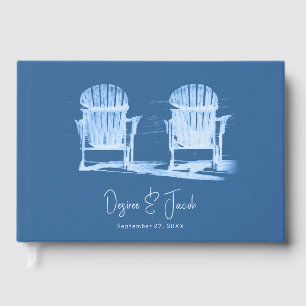 Livre D'or Chaises de plage Adirondack bleu azur blanc mariag