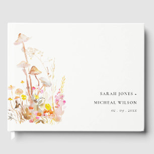 Livre D'or Champignon chic Wildflower Mariage botanique d'aut