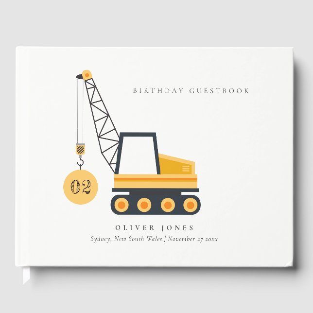 Livre D'or Charmant véhicule de grue de construction n'import (Recto)