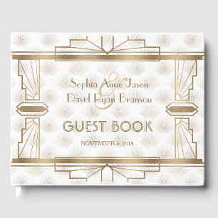 Livre D'or Charmante Gold Great Gatsby Art Déco Mariage des a