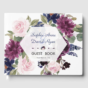 Livre D'or Charme Lavande Purple Floral Mariage