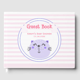 Livre D'or Chat mignon pourpre BABY SHOWER