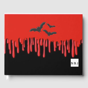 Livre D'or Chauves-souris gothiques et Halloween sang rouge q