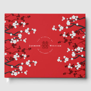 Livre D'or Cherry Blossoms & Double Bonheur Mariage chinois