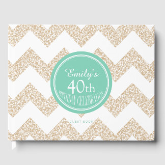 Livre D'or Chevron Choose Color 40th Birthday Guest Book