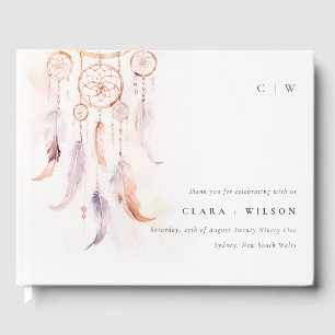 Livre D'or Chic Boho Feather Dreamcatcher Watercolor Mariage
