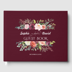 Livre D'or Chic Bourgogne Blush Ivory Floral Mariage