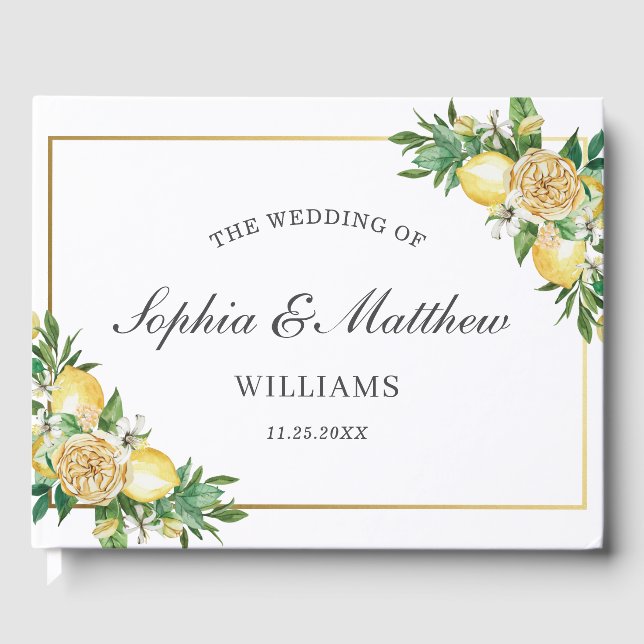 Livre D'or Chic Citron Citrus Floral Mariage (Recto)