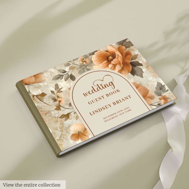 Livre D'or Chic Classic Boho Copper Beige Sage Floral Wedding (Classic Boho Copper Beige Sage Floral Wedding Guest Book

)