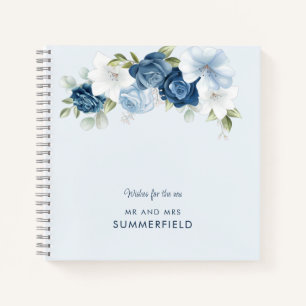 Livre d'or Chic Dusty Blue Floral Mariage