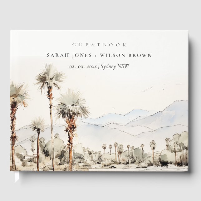 Livre D'or Chic Palm Springs California Mariage paysager (Recto)