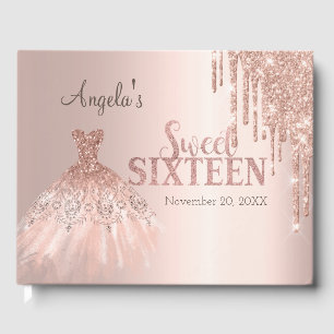 Livre D'or Chic Parties scintillant  Rose Gold Sweet 16