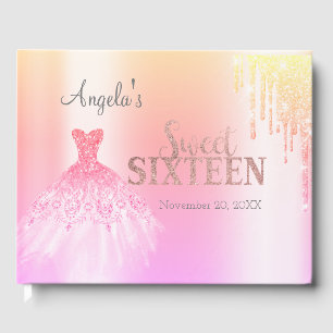 Livre D'or Chic Robe Ombre Parties scintillant Drips Sweet 16