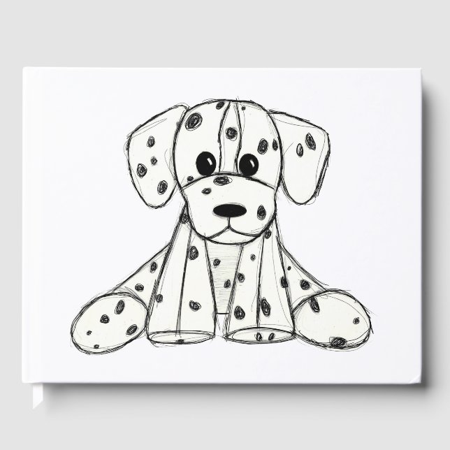 Livre D'or Chien en dalmate dessin simple noir (Recto)