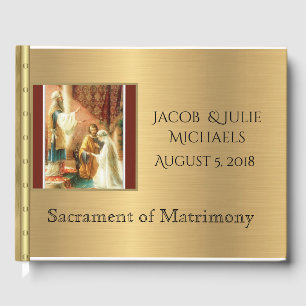Livre D'or Chimmer d'or catholique traditionnel Mariage