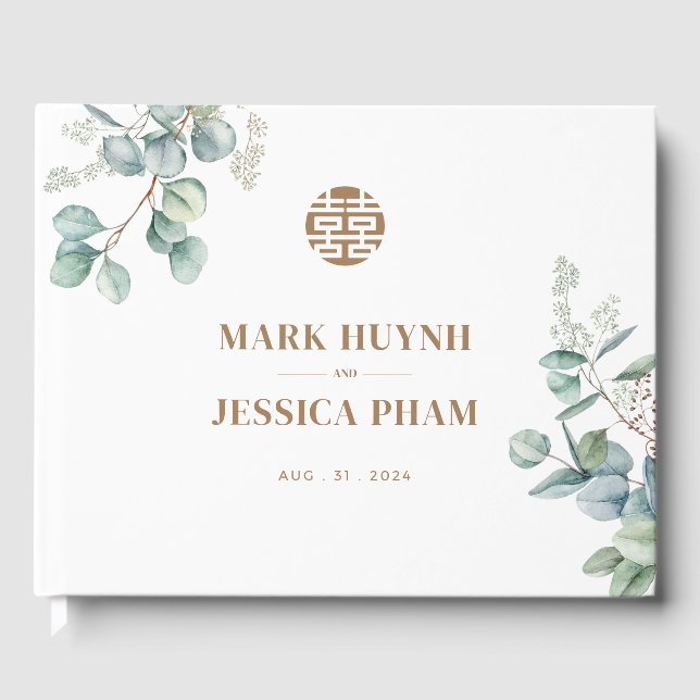 Livre D'or Chinois Eucalyptus Double Bonheur/Chanson Hy (Recto)