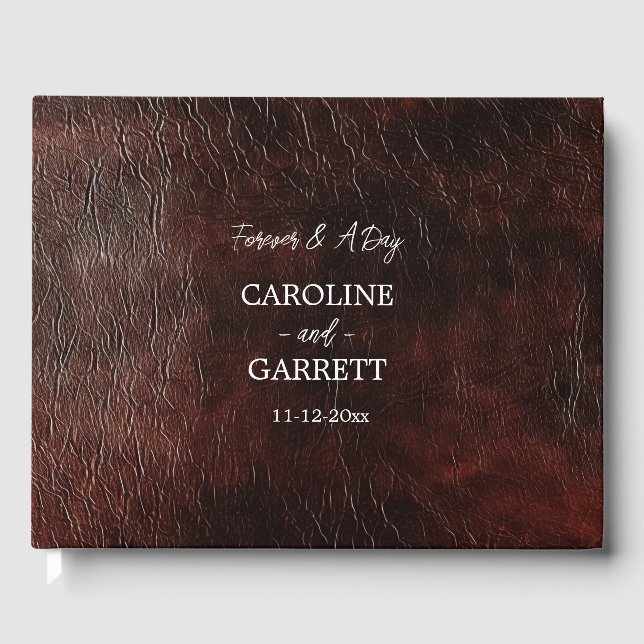 Livre D'or Chocolat noir Brown Ouest Faux Cuir (Recto)