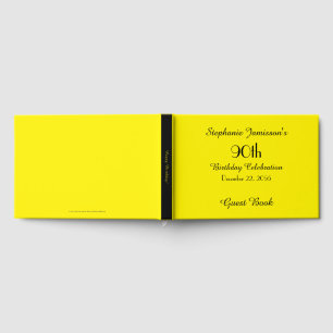 Livre D'or CHOISISSEZ VOTRE COULEUR Anniversaire Fête Jaune M
