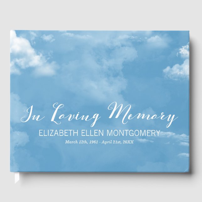 Livre D'or Ciel bleu nuageux en mémoire d'amour (Recto)