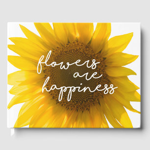 Livre D'or Citation tournesol "les fleurs sont le bonheur"