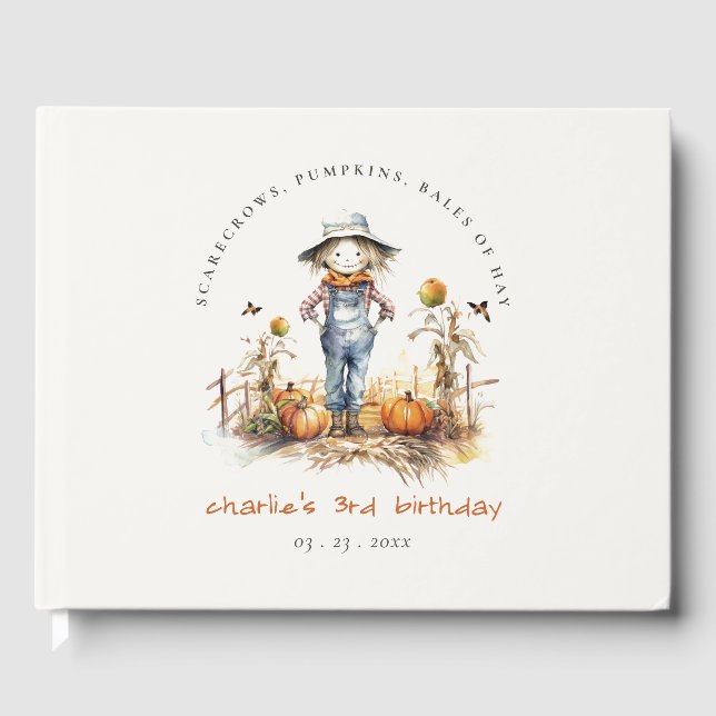 Livre D'or Citrouille Chic Chic Scarecrow Harvest Anniversair (Recto)