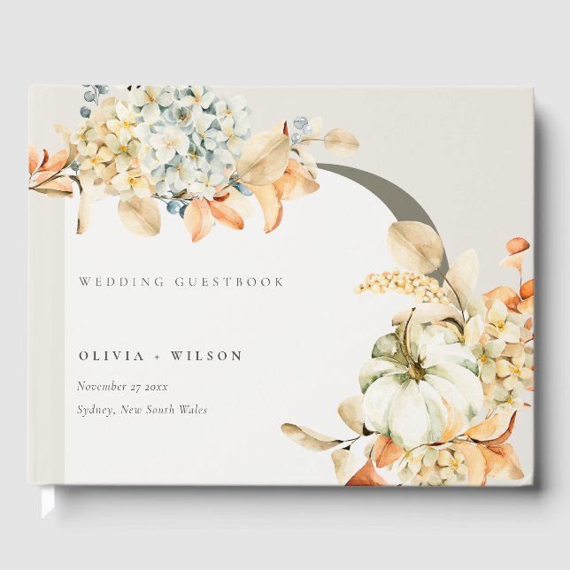 Livre D'or Citrouille de automne rustique Mariage d'arche flo (Recto)