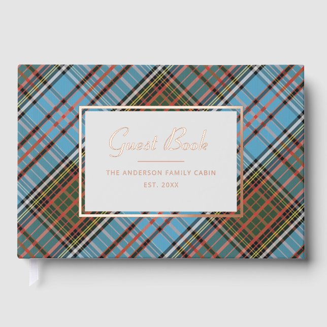 Livre D'or Clan Plaid Personnalisé Anderson Elegant Tartan (Recto)