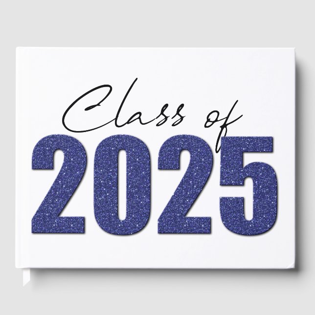 Livre D'or Classe de Parties scintillant bleu marine de 2025 (Recto)
