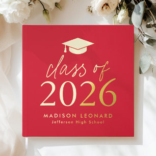 Livre D'or Classe moderne de 2025 Red Photo Graduation