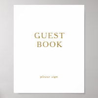Livre d'or classique minimaliste or Signe