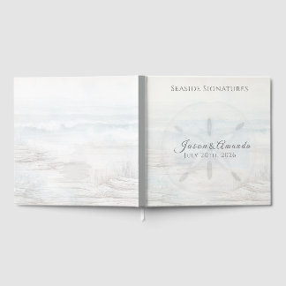 Livre D'or Coastal Sand Dollar Wedding Signature Book