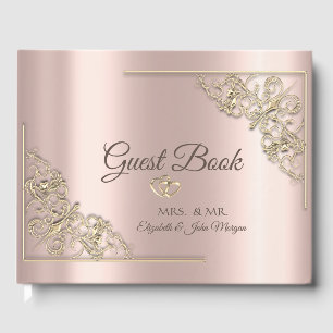 Livre D'or Cœurs en or élégants Rose Gold