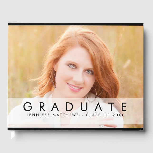 Livre D'or Collage photo de superposition moderne Graduation (Recto)