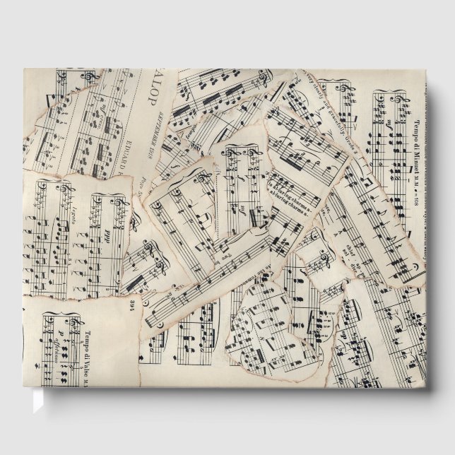 Livre D'or Collage vintage papier de musique (Recto)