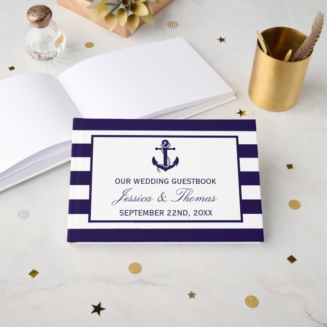 Livre D'or Collection de Mariages de la marine d'Ancres nauti (Recto ouvert)
