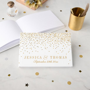 Livre D'or Collection Vintage de Mariage Glam Gold Confetti