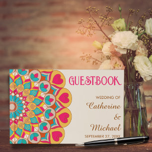 Livre D'or Coloré Ethnic Mandala Bold & Bright Mariage