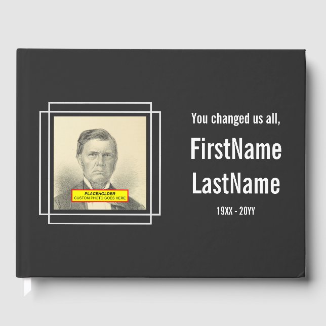 Livre d'or commémoratif minimal et en deuil (Recto)