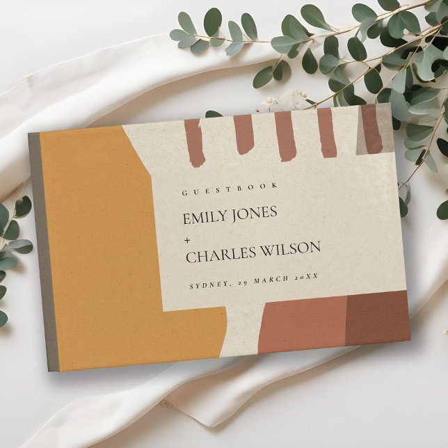 LIVRE D'OR CONCEPTION ABSTRAITE MODERNE DE LA TERRACOTTA (Créateur téléchargé)