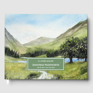 Livre D'or Condolence Aquarelle Lac Buttermere Cumbria