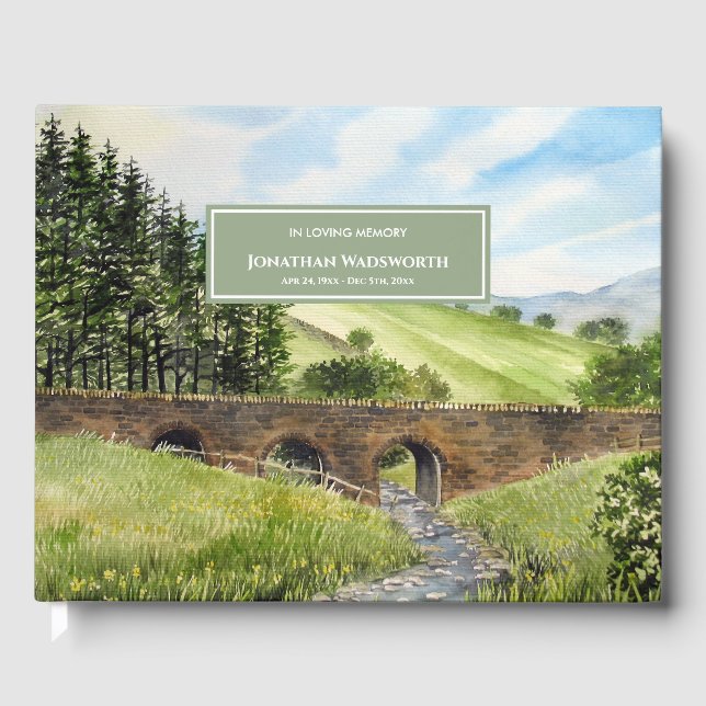 Livre D'or Condolence funéraire Pont Scawgill Cumbria Anglete (Recto)