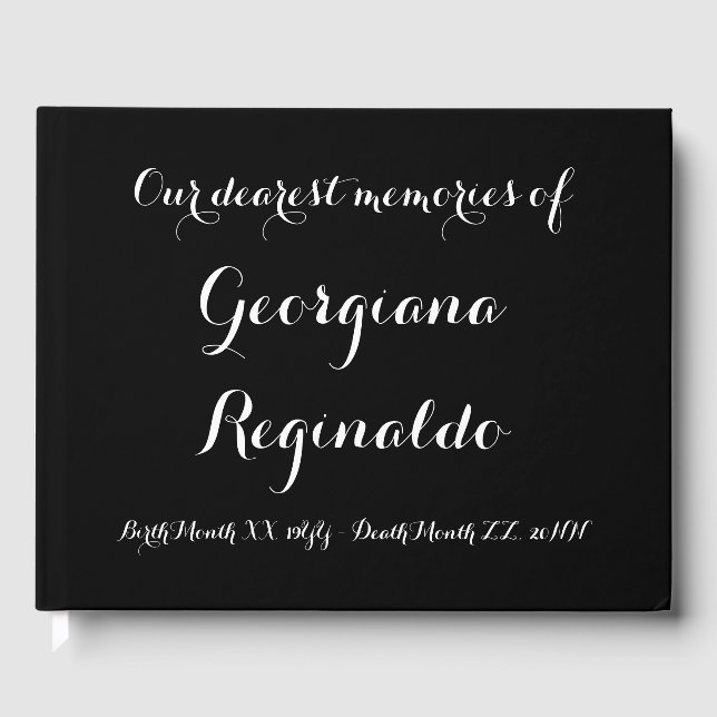 Livre d'or Condolences basiques et simples (Recto)