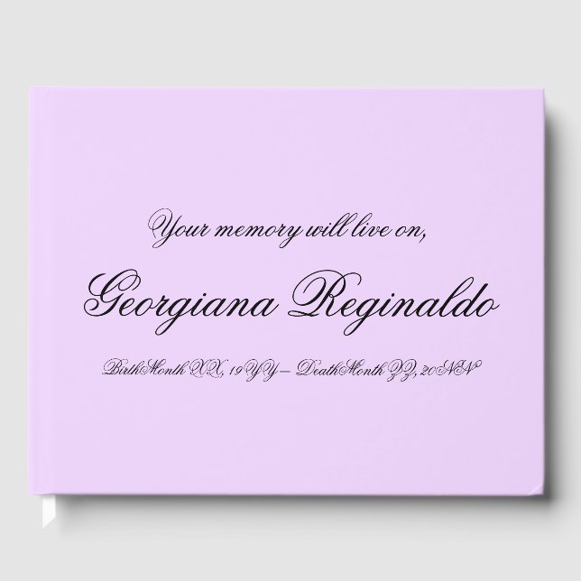 Livre d'or Condolences simples et basiques (Recto)