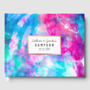 Livre D'or Cool Artsy Girly Purple Rose Blue Tie Dye Motif